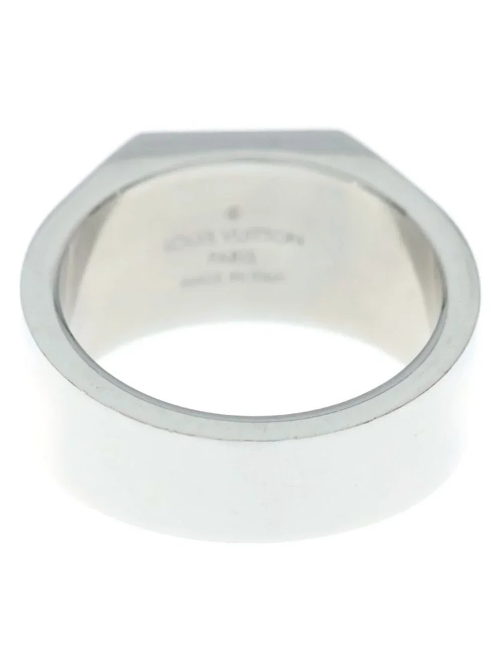 Louis Vuitton Ring LV Onyx Bague Monogram Silver